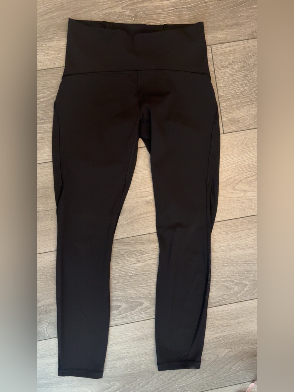 lululemon Women’s Size 6 Black Ankle Leggings 24 Inseam Mesh Stretch Pull On